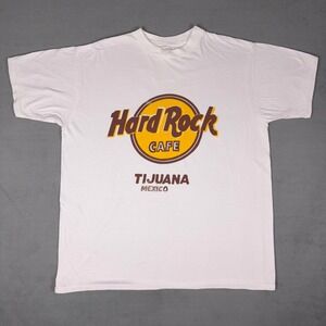 Vintage 90s Hard Rock Cafe Tijuana Mexico T Shirt Classic Logo White Mens XL